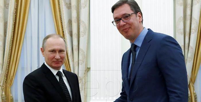 Ruski predsjednik Vladimir Putin i srbijanski predsjednik Aleksandar Vučić / Foto: Hina