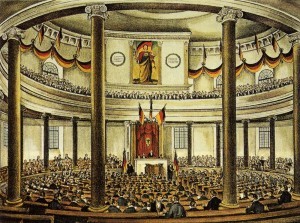 Prvo zasjedanje demokratski izabranog njemačkog parlamenta u Paulskirche 1848. godine _Wikipedia