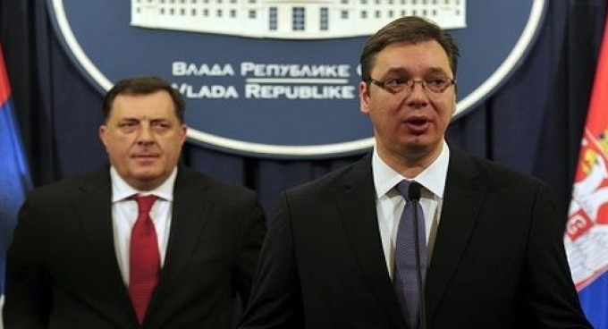 Milorad Dodik i Aleksandar Vučić (ILUSTRACIJA) / Foto: Hina