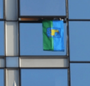Istarska zastava na zgradi EU parlamenta / Foto: Facebook