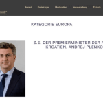 Premijer Plenković ovaj vikend u Njemačkoj – u subotu u Essenu preuzima nagradu Steiger Award u kategoriji Europa