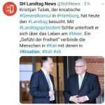 PODRŠKA HRVATSKOJ: Susret generalnog konzula RH u Hamburgu Kristijana Tušeka i predsjednika parlamenta savezne zemlje Schleswig-Holstein Klausa Schliea