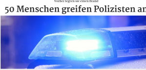 Njemački mediji pišu o skupini od oko 50 ljudi koji su izazvali požar i napali policajce