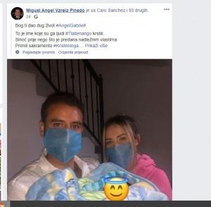 Gradonačelnik Miguel Ángel Varelo Pinedo je objavio vijest o djetetu i fotografiju na društvenim mrežama / Foto: Preslik / Facebook