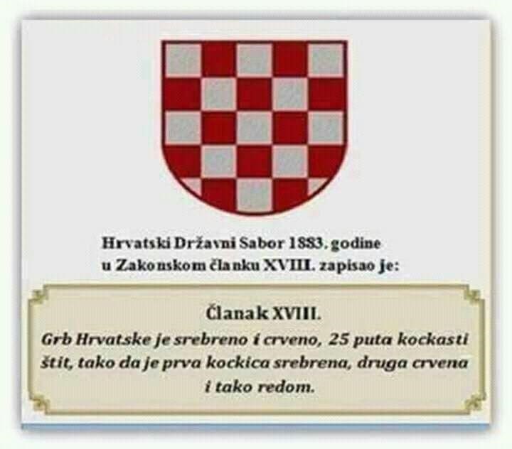 Hrvatski grb odluka iz 1883.