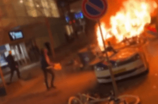 Prosvjed vatra zapaljeno