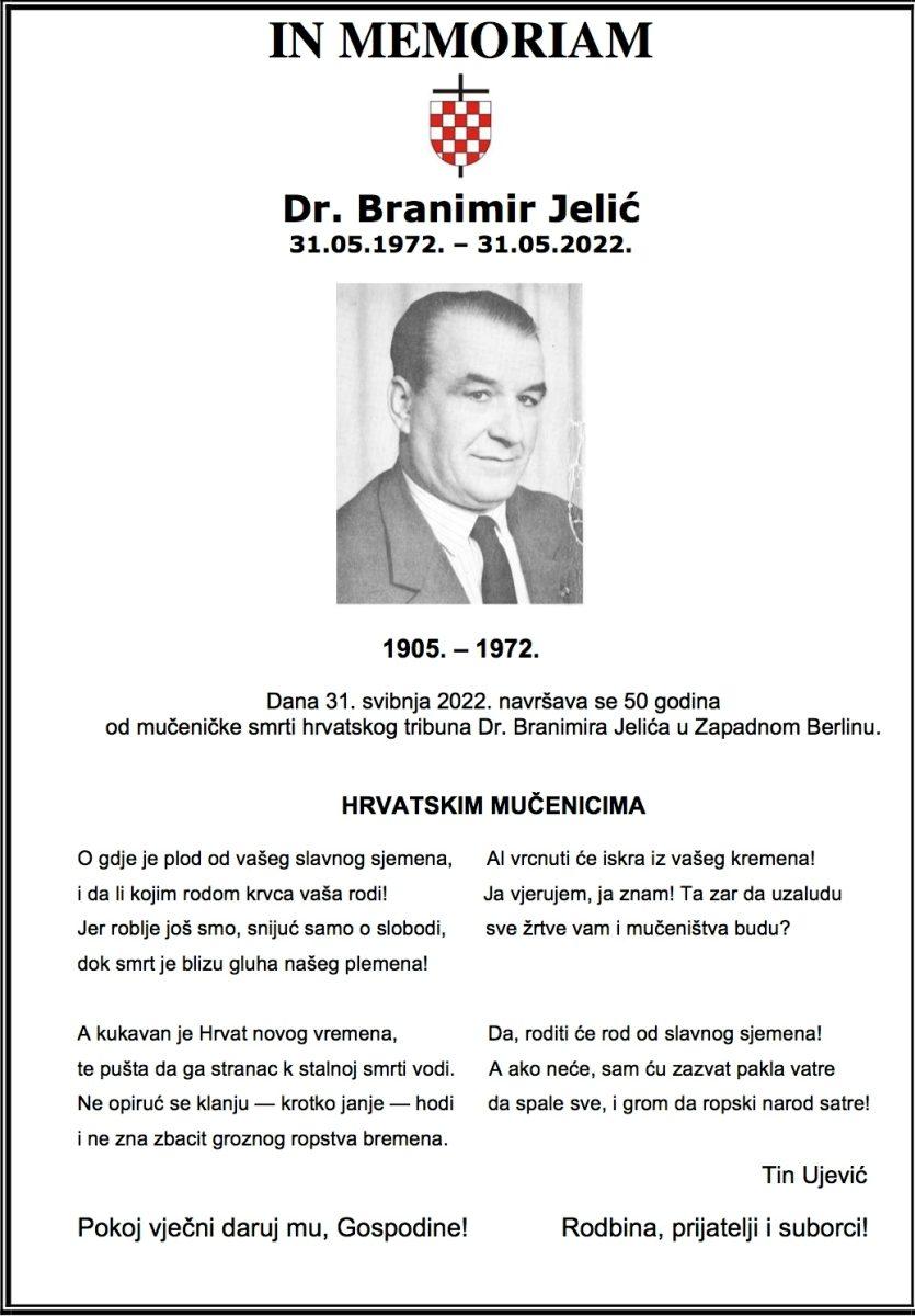 IN MEMORIAM Dr. Branimir Jelić 2022