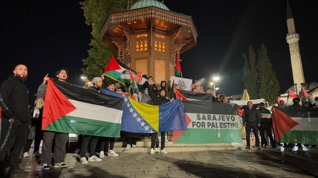 Podrška palestinskom narodu u organizaciji Palestinske zajednice u BiH, na Baščaršiji u Sarajevu (ILUSTRACIJA) / Foto: Anadolu