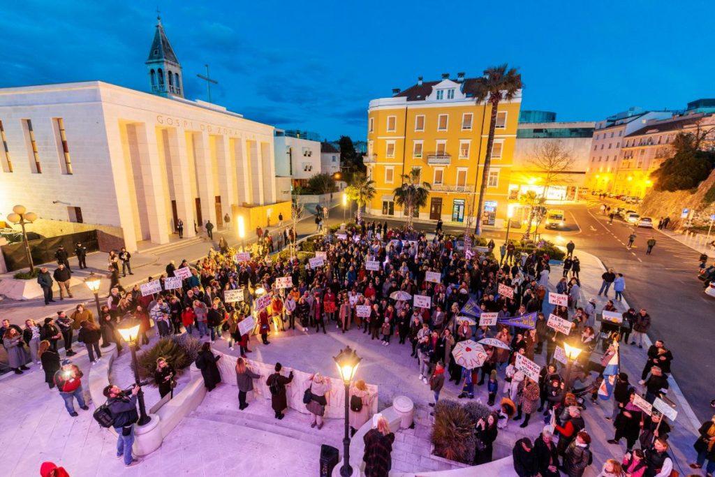 Sudionice Marša žena u Splitu o povodu 8. ožujka Međunarodnog dana žena / Foto: Hina