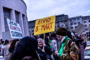 Transparenti na Noćnom maršu u povodu Međunarodnog dana žena, 8. ožujka u Zagrebu pod nazivom "Feminizam i gotovo" / Foto: Hina