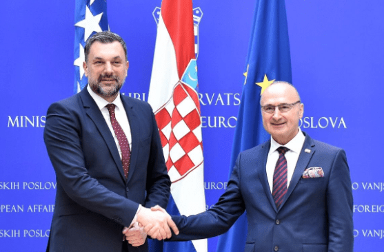 Šefovi diplomacije Hrvatske i Bosne i Hercegovine Gordan Grlić-Radman i Elmedin Konaković./ Foto:MVEP