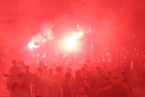 Pred više desetaka tisuća navijača, nogometaši zagrebačkog Dinama su na Trgu bana Josipa Jelačića proslavili 25. naslov u Hrvatskoj / Foto: Hina