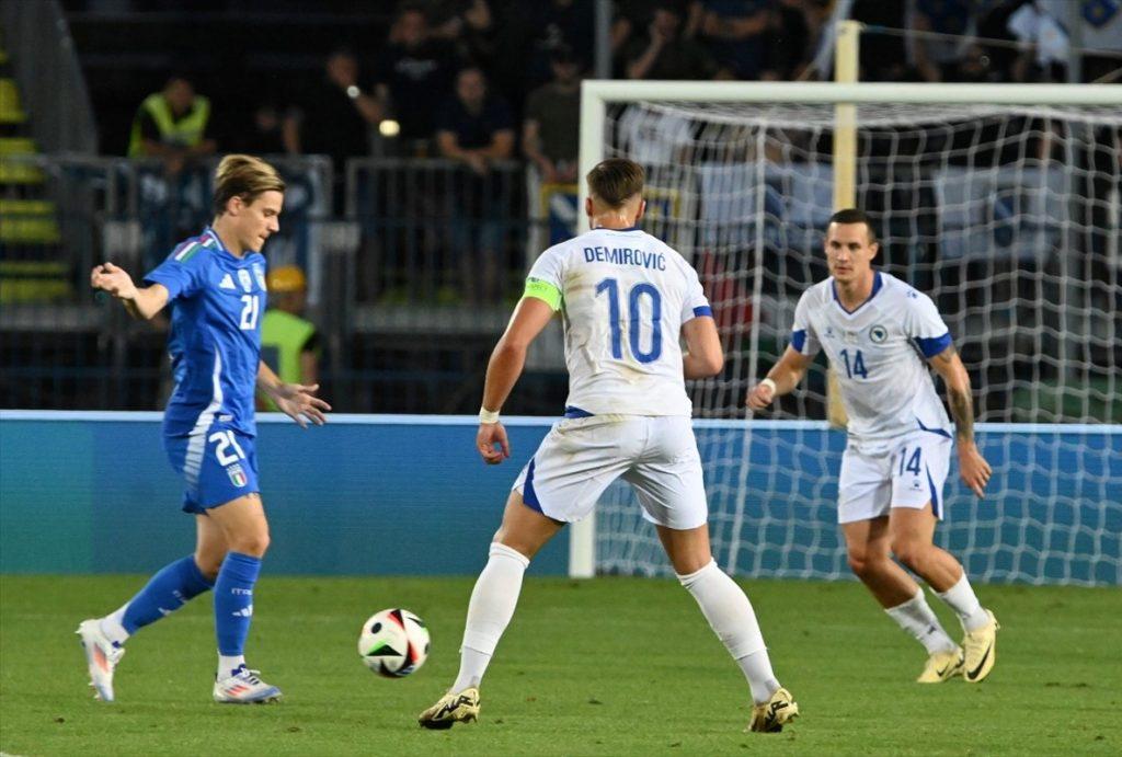 Detalj s utakmice Italija - BiH / Foto: Anadolu
