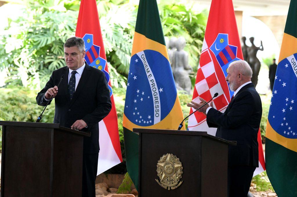 Zoran Milanović u Brazilu sa brazilskim kolegom Ináciom Lulom da Silvom / Foto: Hina