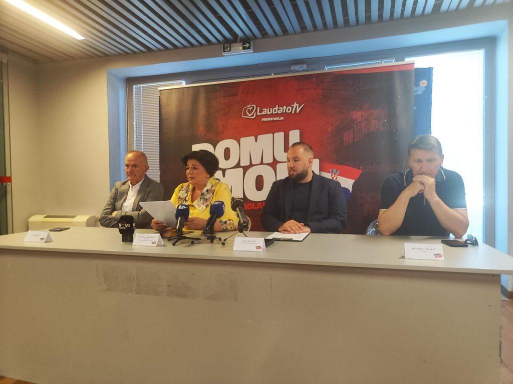 Press Konferencija Domu mom, Mate Bulić, Ksenija Abramović, Luka Kotlar, Tomislav Bralić, / Foto: Laudato Tv