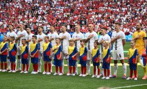 Reprezentacija Slovenije pred utakmicu protiv Srbije na stadionu u Münchenu / Foto: Anadolu