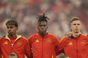 Ubitačni španjolski trio Lamine Yamal, Nico Williams i Dani Olmo / Foto: Anadolu