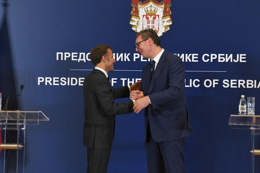 Na slici Aleksandar Vučić i Emanuell Macron / Foto:Anadolu