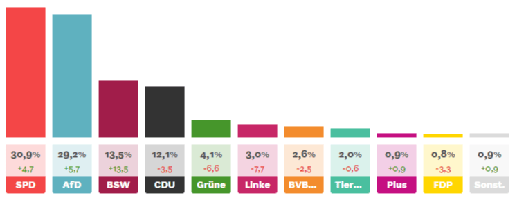 Rezultati izbora u Brandenburgu / Izvor: Amt für Statistik Berlin-Brandenburg