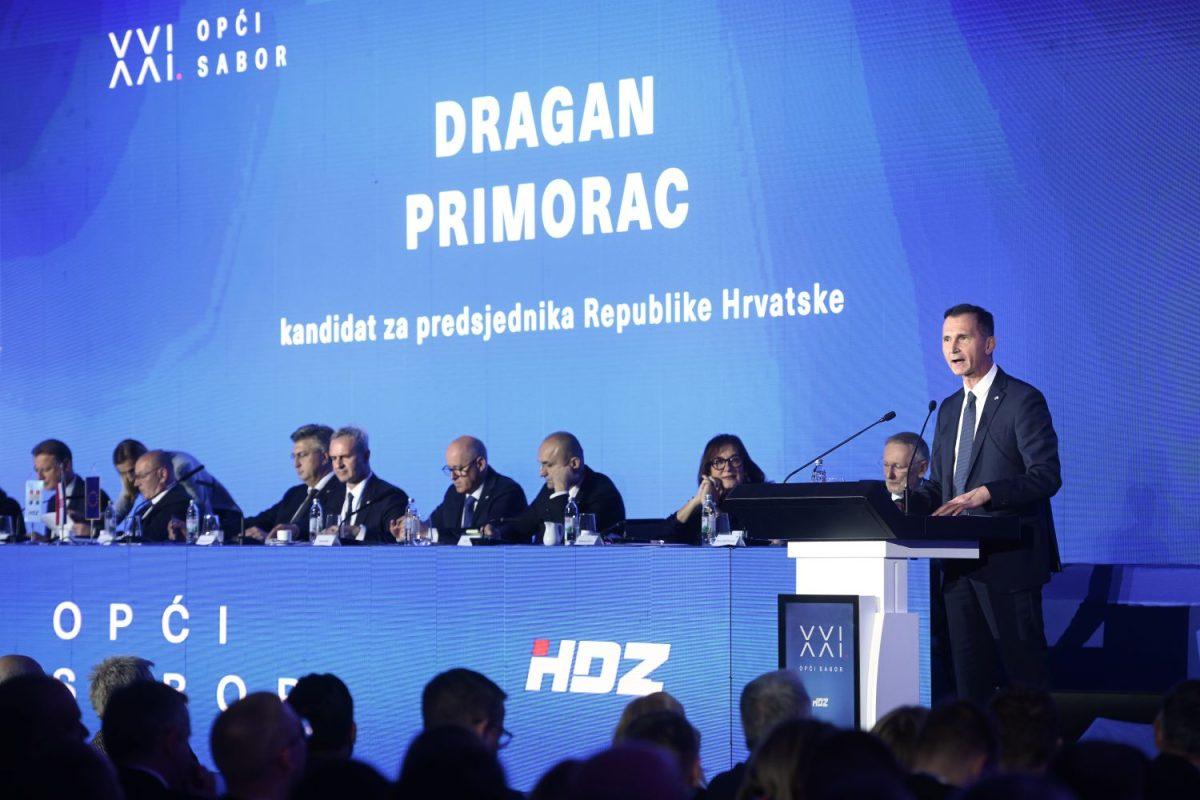 Dragan Primorac tijekom govora na Općem saboru HDZ-a u Šibeniku / Foto: Hina