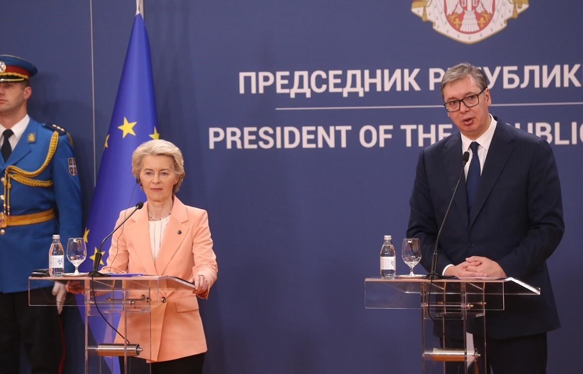 Ursule von der Leyen i Aleksandar Vučić u Beogradu / Foto: Anadolu