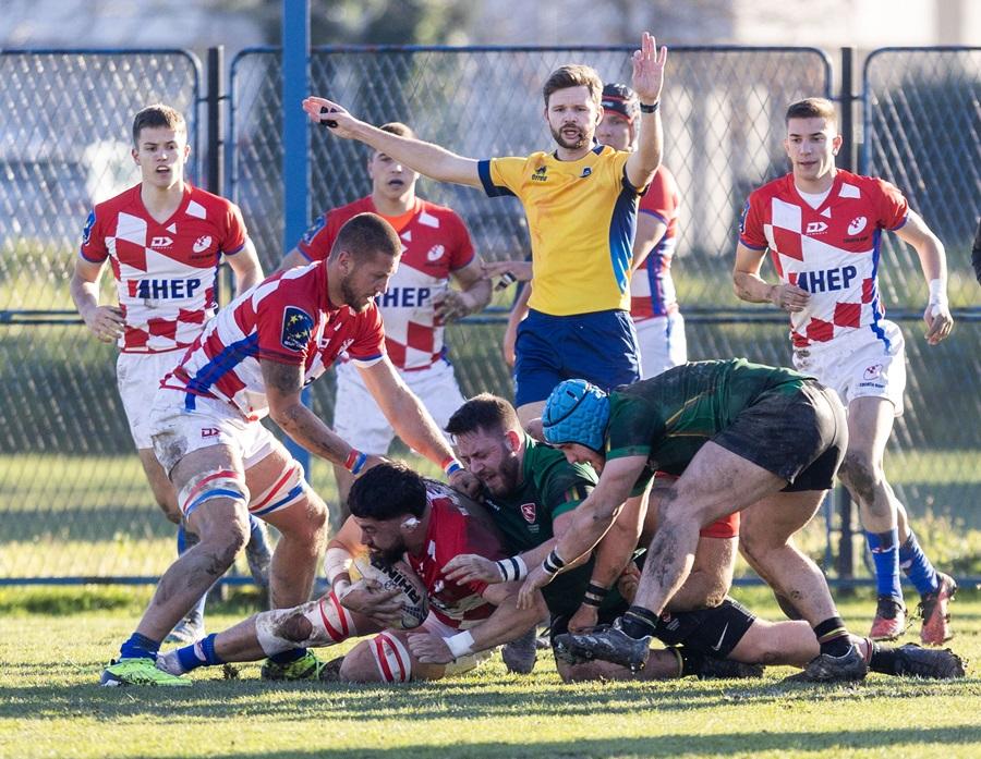 Utakmica Trophy divizije između ragbijaša Hrvatske i Litve / Foto: Hina