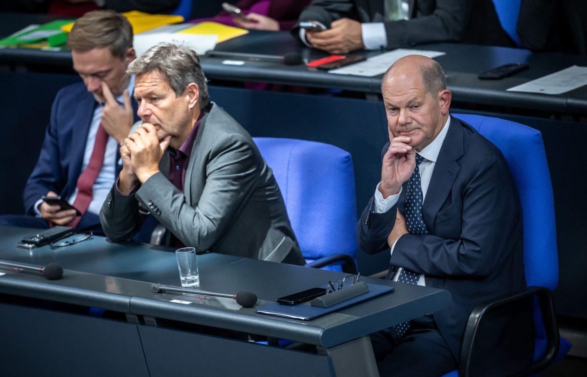 Christian Lindner, Robert Habeck, Olaf Scholz/ Foto: Michael Kappeler/dpa