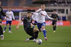 Šimun Hrgović u napadu na utakmici Hajduk - Dinamo / Foto: Hina