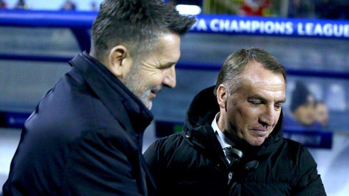 Trener Dinama Nenad Bjelica i trener Celtica Brendan Rodgers / Foto: Hina