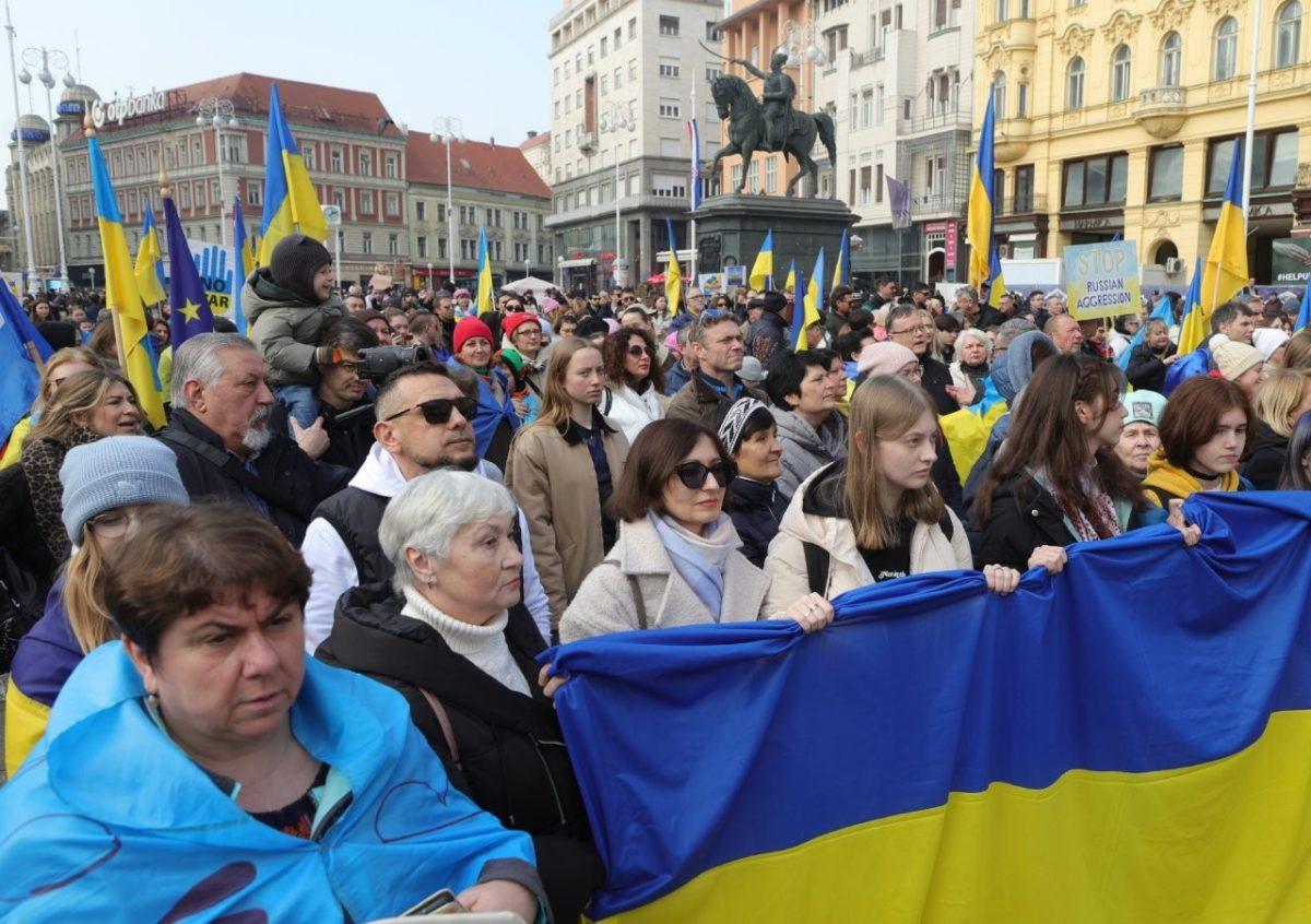 Skup podrške Ukrajini u Zagrebu / Foto: Hina