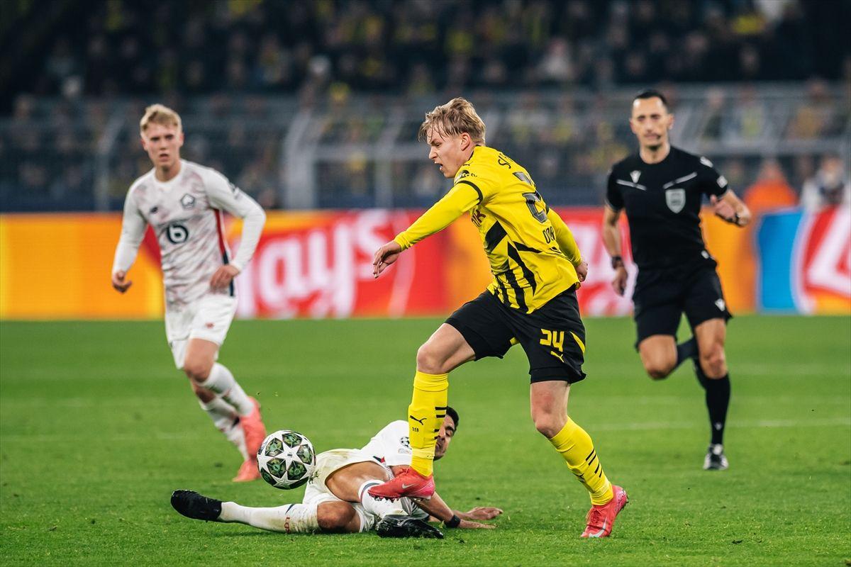 Detalj s utakmice Borussia (D) - Lille / Foto:  Anadolu