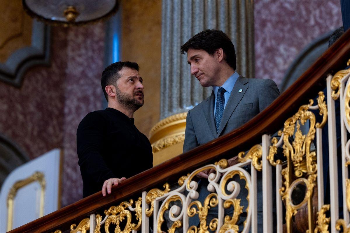 Volodimir Zelenski i kanadski premijer Justin Trudeau na summit europskih čelnika o Ukrajini u Londonu / Foto: Anadolu