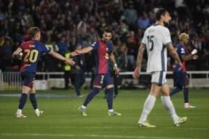 Detalj s utakmice Barcelone i Intera / Foto: Anadolu