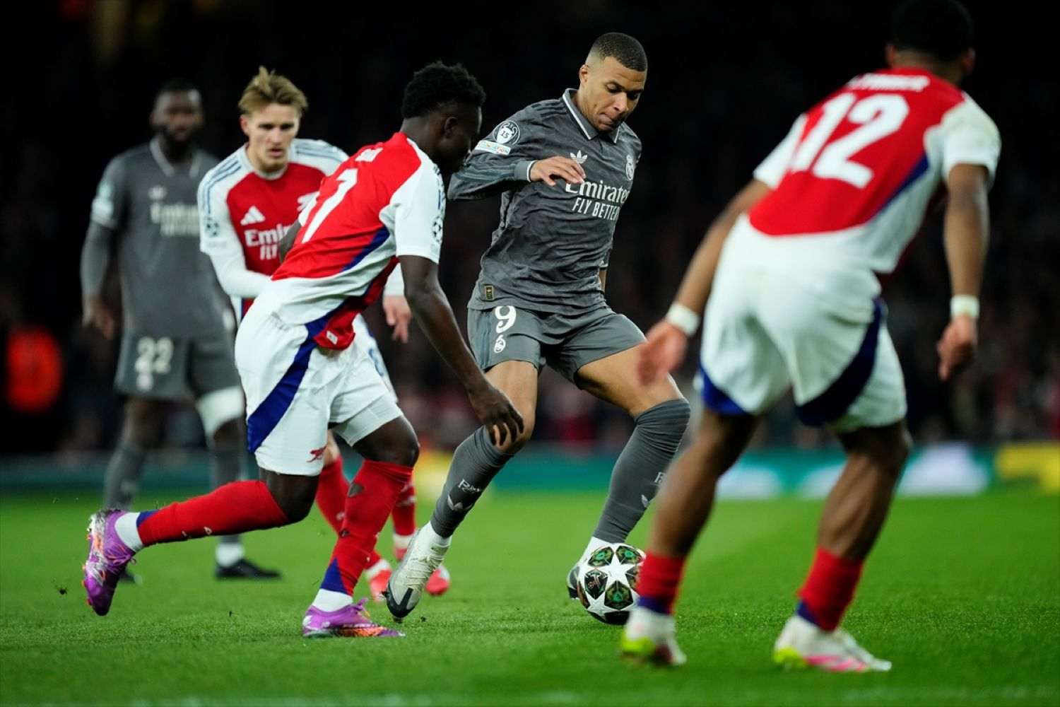 LIGA PRVAKA: Arsenal deklasirao Real, poraz Bayerna u Münchenu od Intera 1 Kylian Mbappe u utakmici Arsenala i Real Madrida / Foto: Anadolu