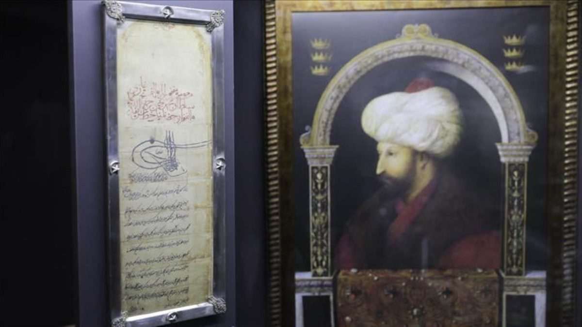 Ahdname osmanskog sultana Fatiha II Mehmeda (ILUSTRACIJA) / Foto: Anadolu