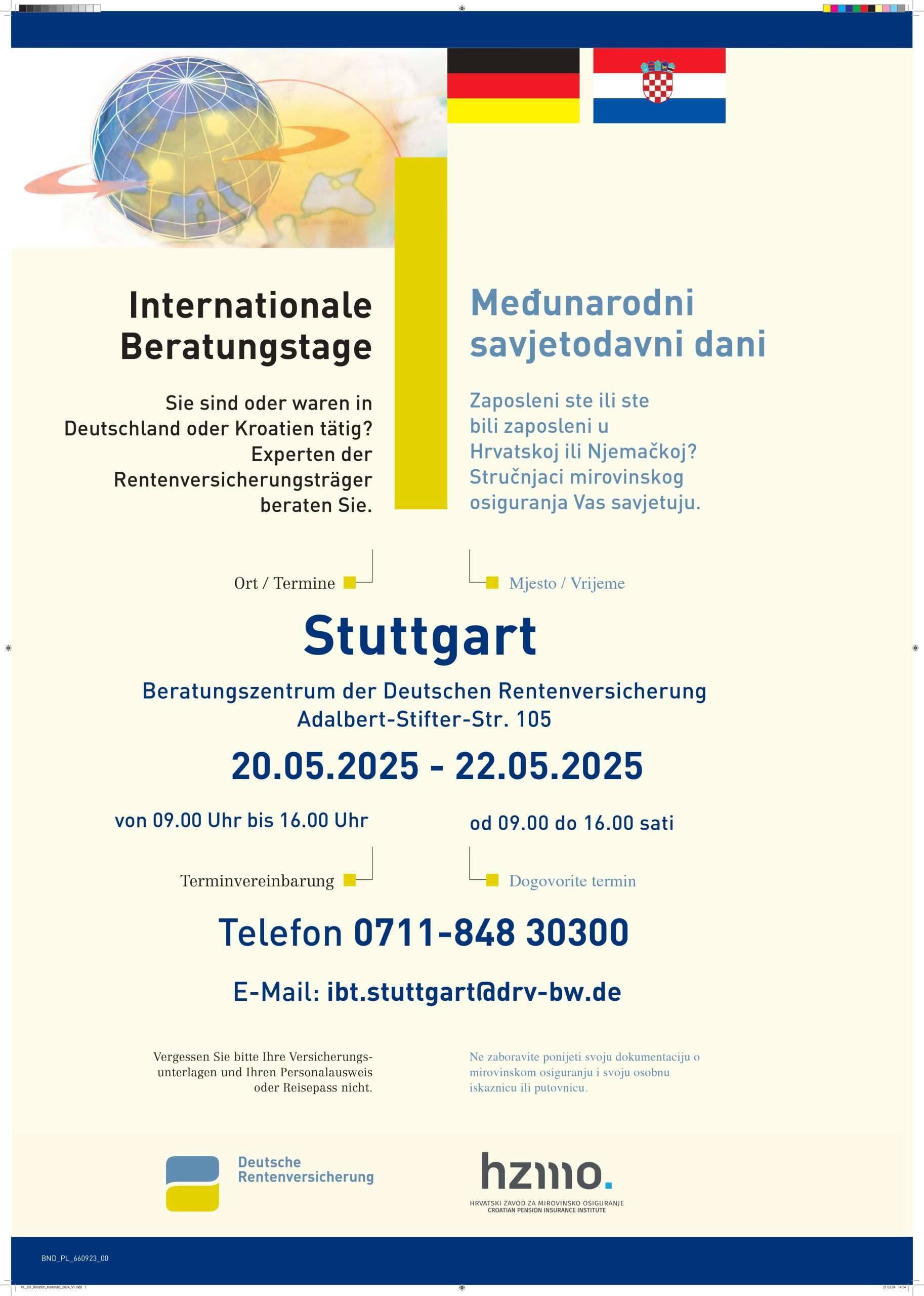 HRVATI U NJEMAČKOJ OVDJE MOGU SAZNATI KORISNE INFORMACIJE: U Stuttgartu savjetovanja o mirovinama za Hrvate Međunarodni savjetodavni dani