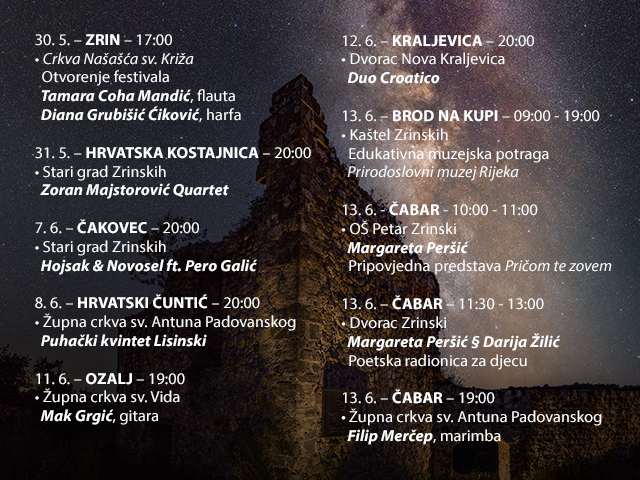 11. ZRIN FESTIVAL: Glazbom i pričom tragovima Zrinskih 11. Zrin festival / Foto; PR