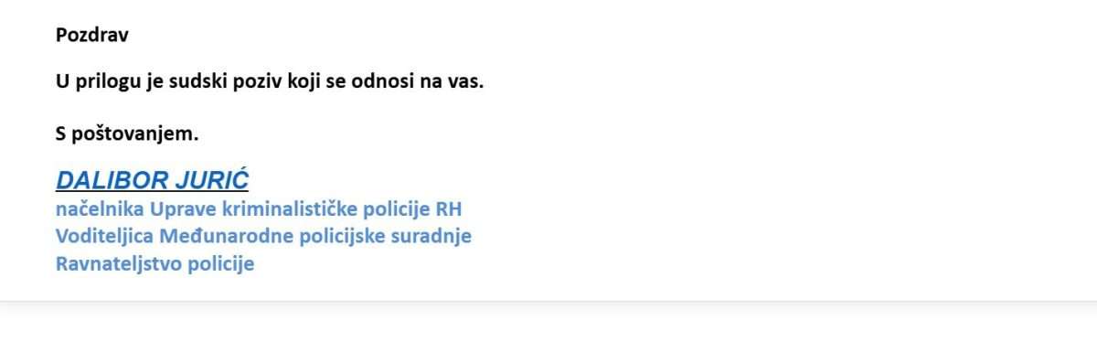 NEMOJTE ODGOVARATI: Policija savjetuje što treba učiniti ako ste dobili e-mail ovakvog sadržaja Lažna poruka / Foto: Fenix (MD)