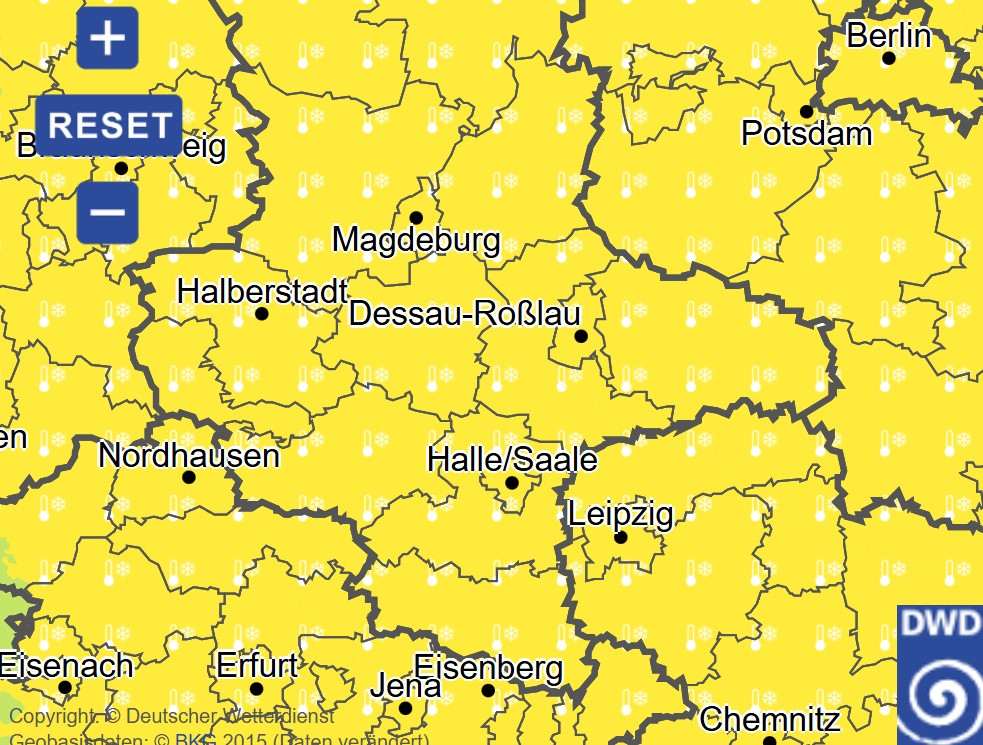 Upozorenje Njemačke meteorološke službe/ Foto: DWD