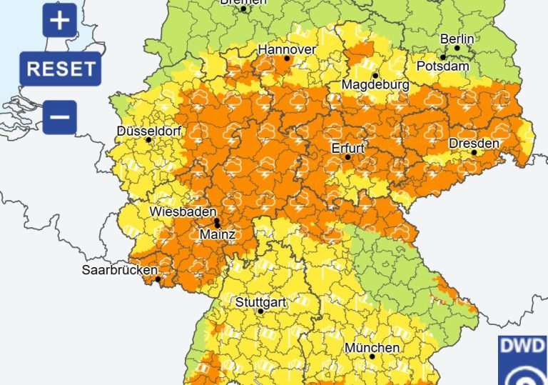 Upozorenje Njemačke meteološke službe/ Foto: Preslik