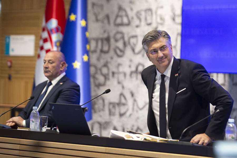 Tomo Medved, Andrej Plenković / Foto: Hina