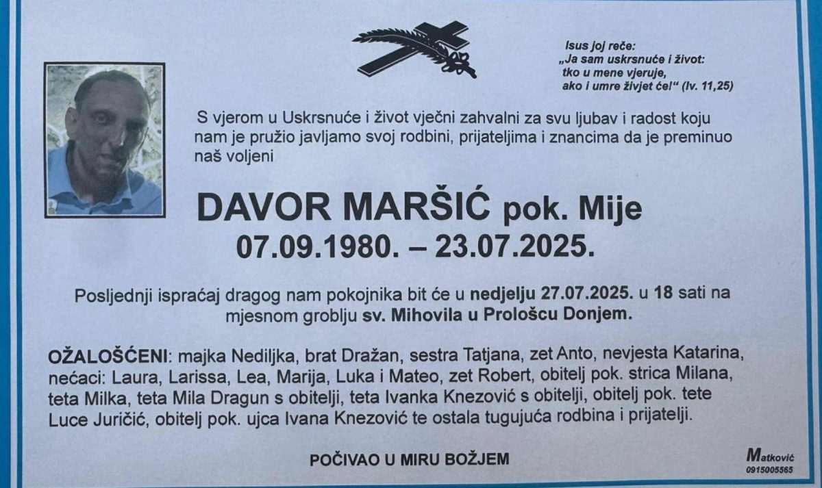HRVATE U MAINZU POTRESLA VIJEST: U 45. godini života preminuo Davor Maršić (45) – posljednji ispraćaj večeras, pogreb u nedjelju