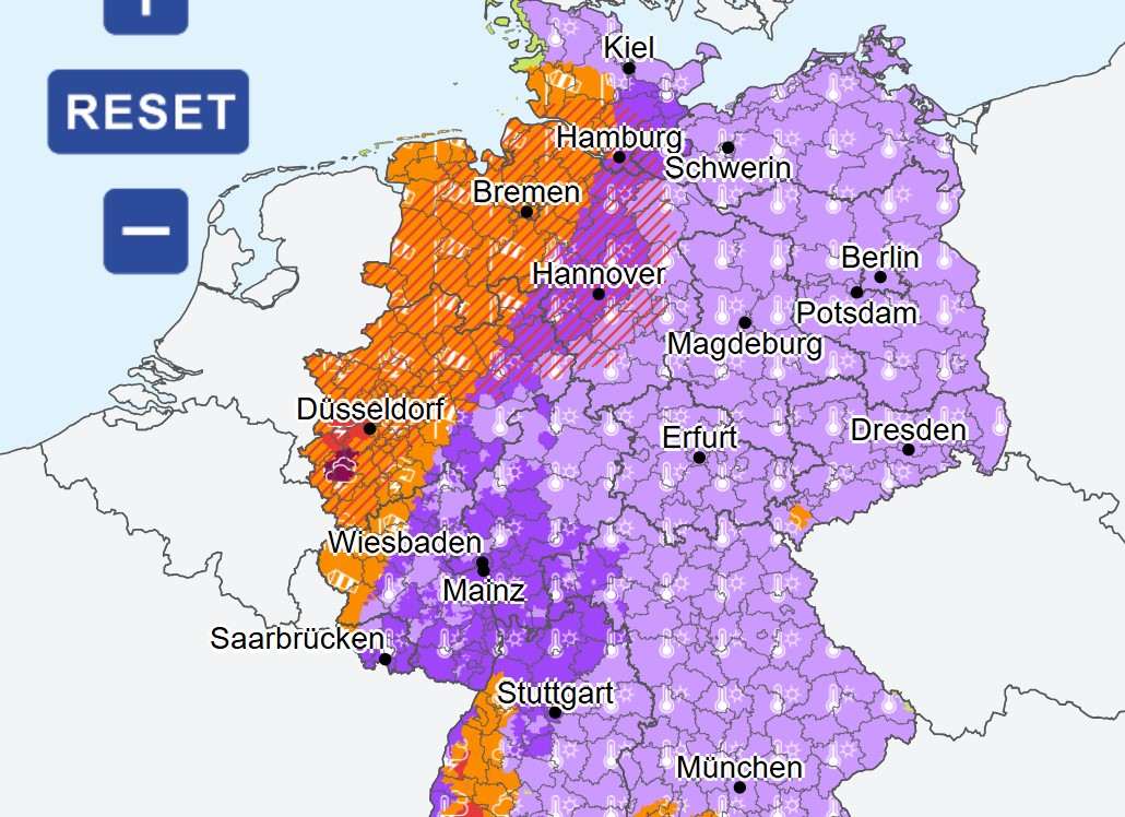 Aktualno upozorenje/ Foto: Preslik/ Deutsche Wetterdienst