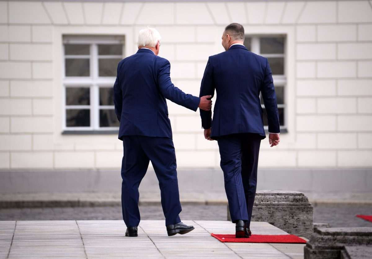 Frank Walter Steinmeier i Karol Navrocki/ (Nawrocki Foto: Bernd von Jutrczenka/dpa