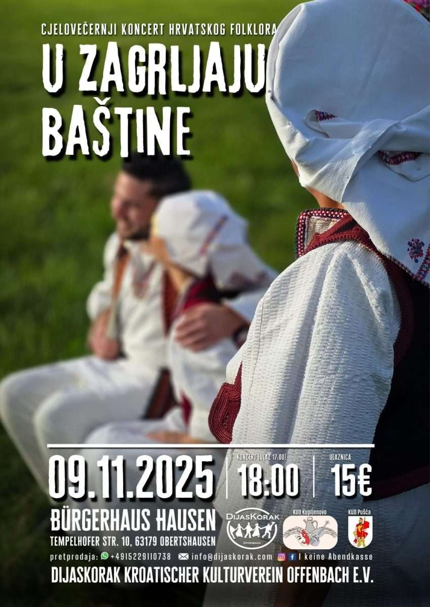 Najava koncerta/ Foto: Hrvatsko kulturno društvo Dijaskorak