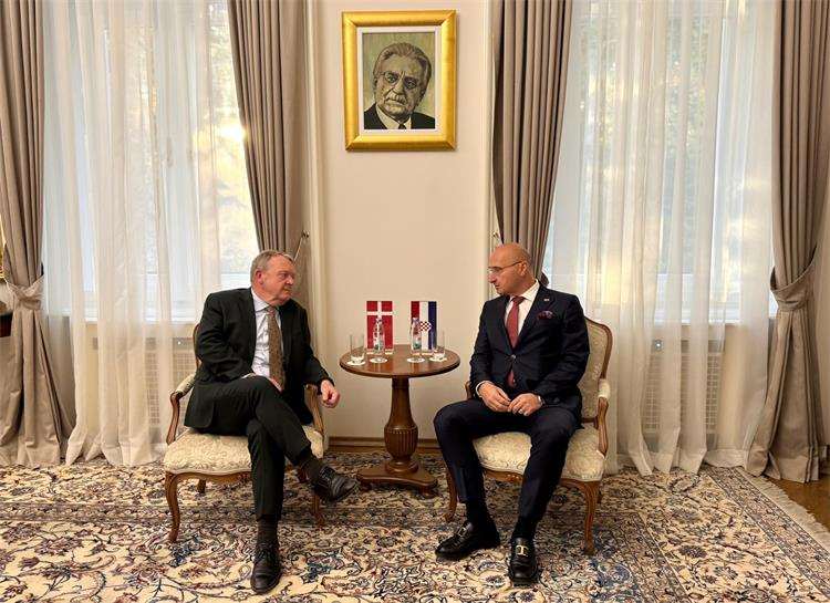 Ministar Gordan Grlić Radman s ministrom vanjskih poslova Kraljevine Danske Larsom Løkkeom Rasmussenom/ Foto: MVEP