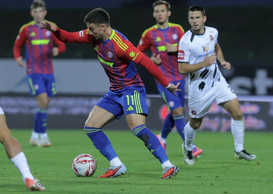 HAJDUK PROTUTNJAO GORICOM: Tri gola, tri boda, tron je opet bijeli! Detalj s utakmice Hajduk-Gorica / Foto: Hina