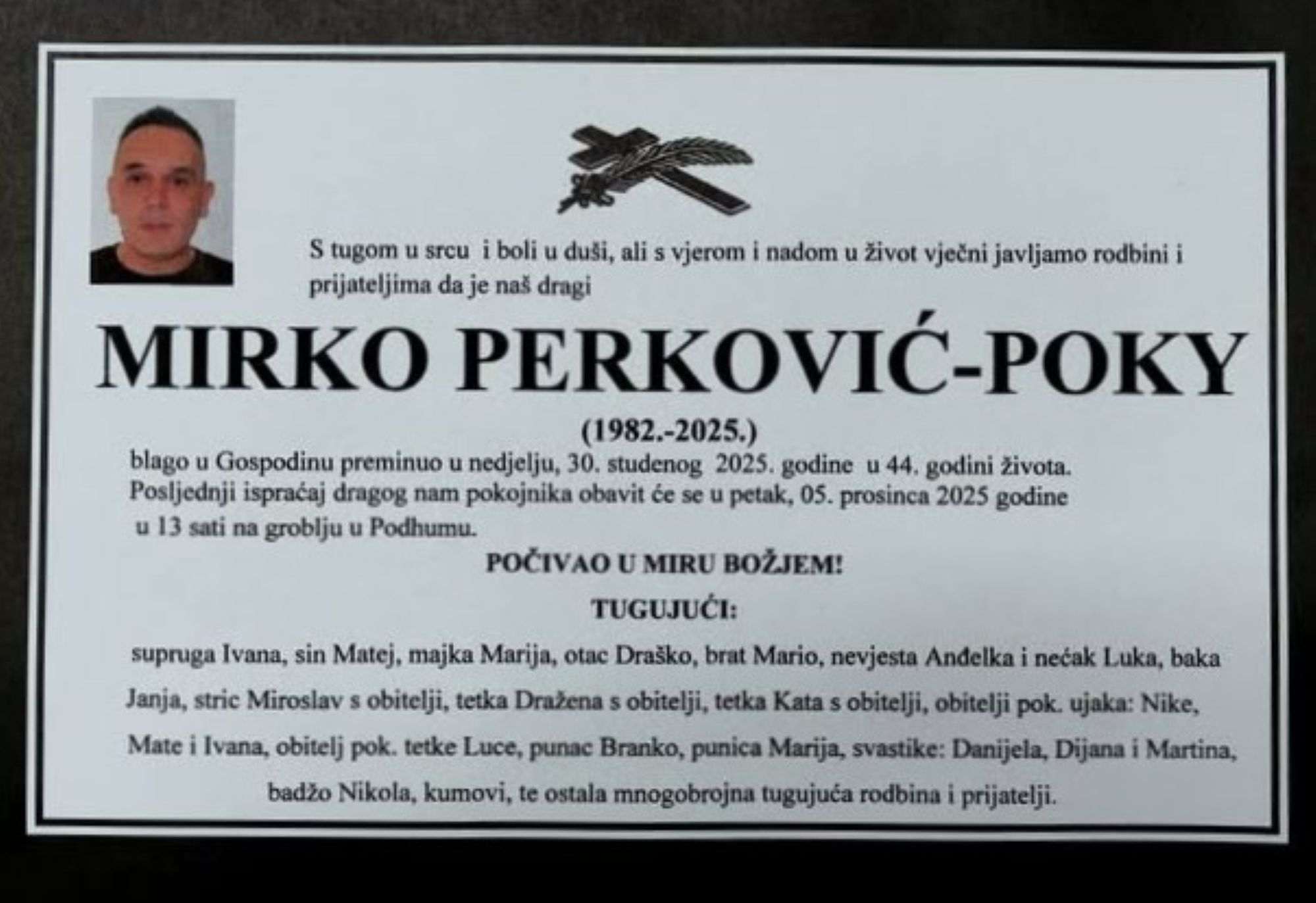 NAKON ISPRAĆAJA U ZÜRICHU: Danas u 13 sati u Münchenu ispraćaj preminulog hrvatskog glazbenika Mirka Perkovića-Pokyja, pogreb u petak u Podhumu na Buškom blatu