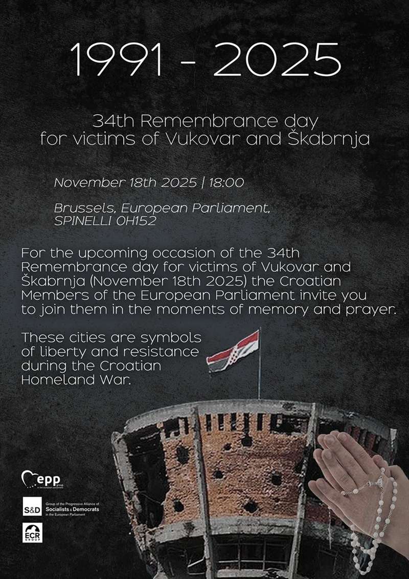 POČAST ŽRTVAMA DOMOVINSKOG RATA: U Europskom parlamentu sveta misa u spomen žrtvama Vukovara i Škabrnje POČAST ŽRTVAMA DOMOVINSKOG RATA: U Europskom parlamentu sveta misa u spomen žrtvama Vukovara i Škabrnje