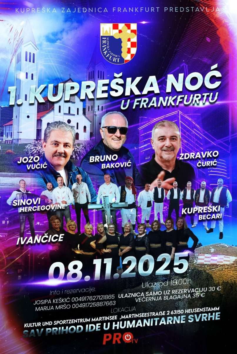 1. KUPREŠKA NOĆ U HEUSENSTAMMU KOD FRANKFURTA: Objavljena imena glazbenika koji će zabavljati goste!